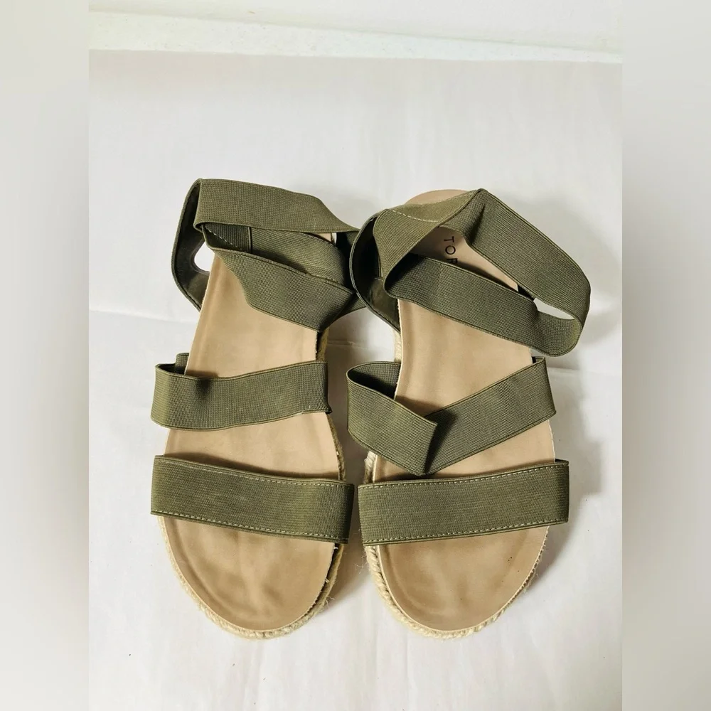 Torrid Strappy Platform Sandal Women’s 10 Olive Green‎ Nylon Sling Back Summer